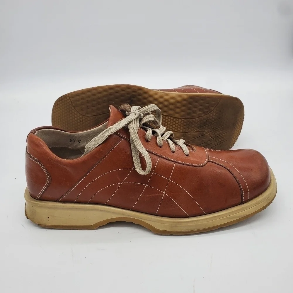 ALFANI Casual Men Leather Shoes Size 8.5M Made In Italy Brown